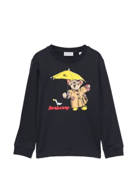 Burberry Kids 토마스 베어 프린트 긴팔 티셔츠