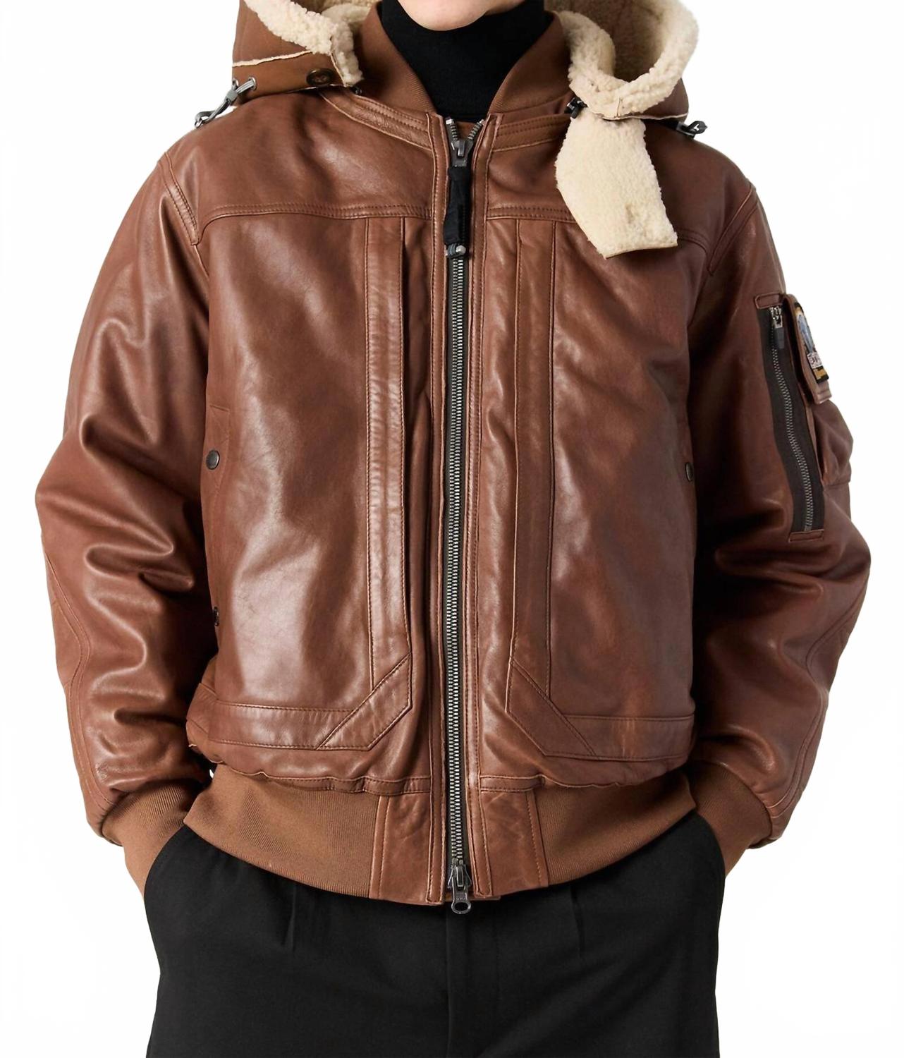PARAJUMPERS 줄리어스 스페셜 가죽 봄버 자켓 클레이
