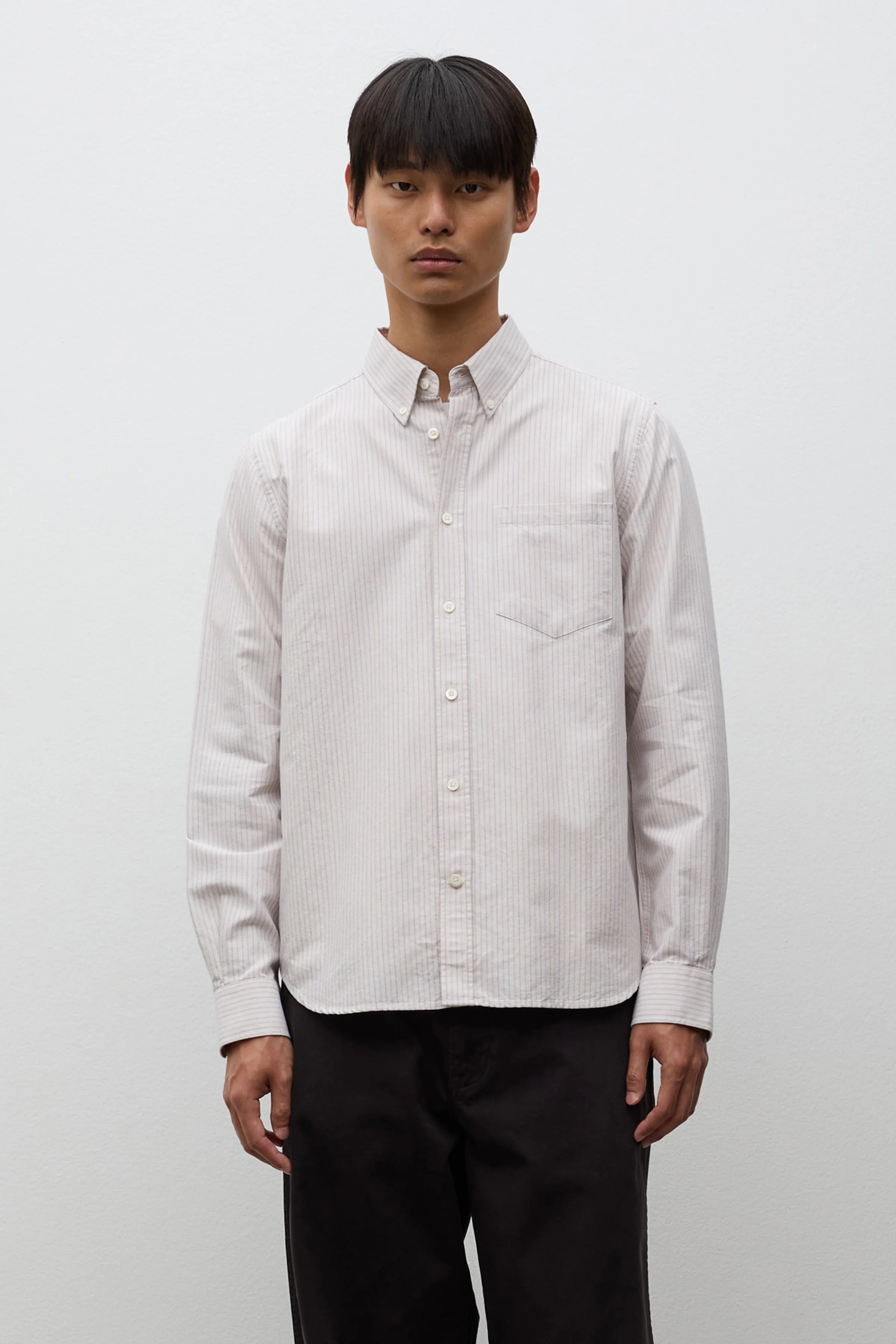 Norse Projects 링크크로그 레귤러 옥스포드 BD 셔츠 블루 스트라이프