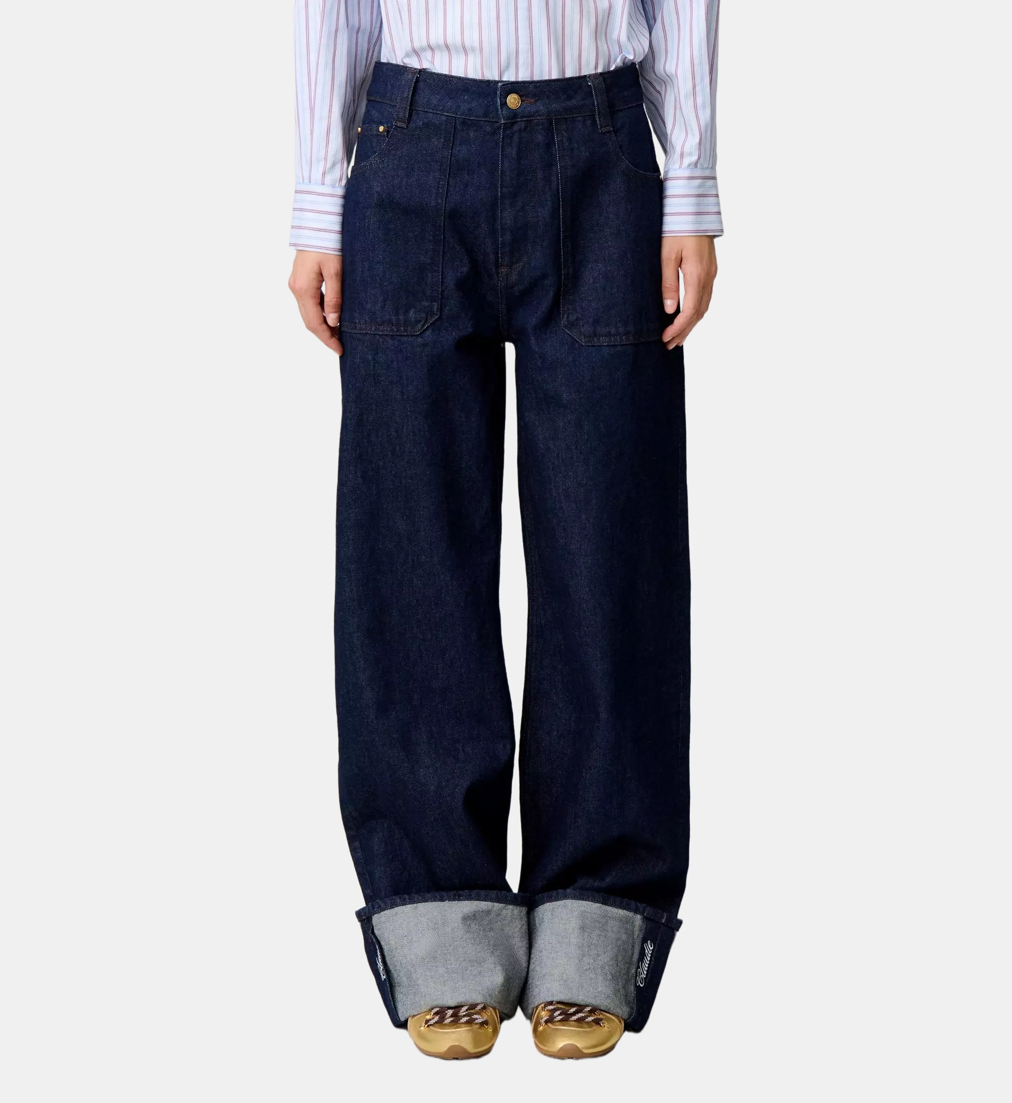Claudie Pierlot  와이드 팬츠 데님 자수