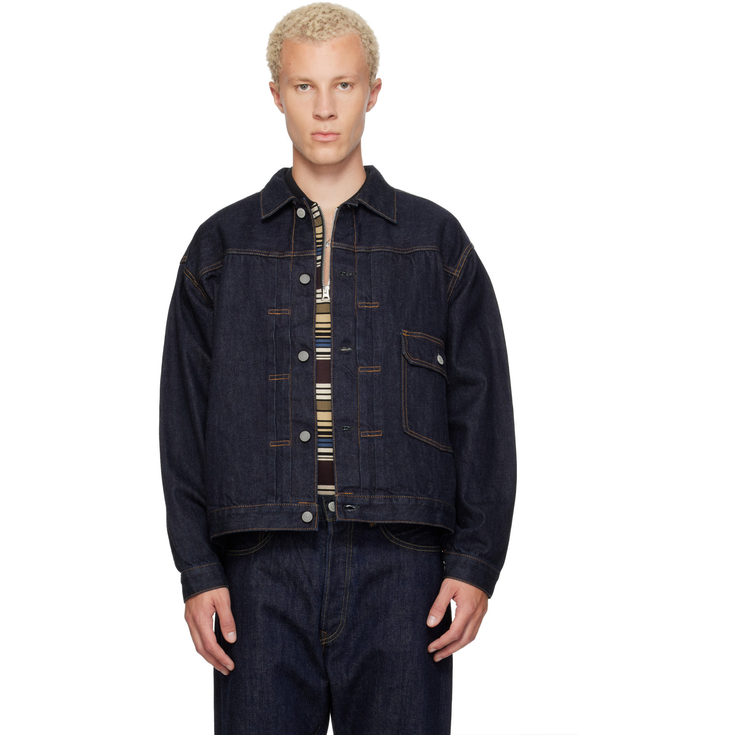 Ordinary Fits 네이비 1st 타입 데님 자켓