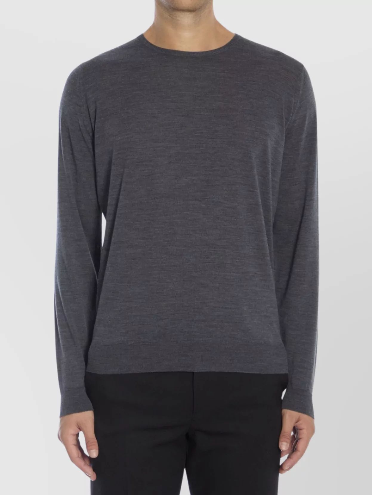 JOHN SMEDLEY 메리노 울 리브드 레귤러핏 크루넥 점퍼