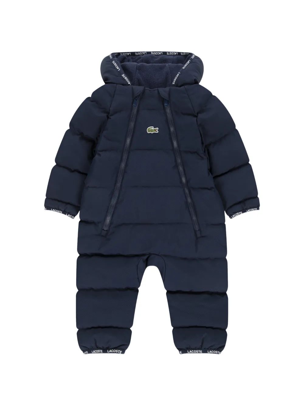 Lacoste Kids 로고 테이프 퀼팅 스노우수트