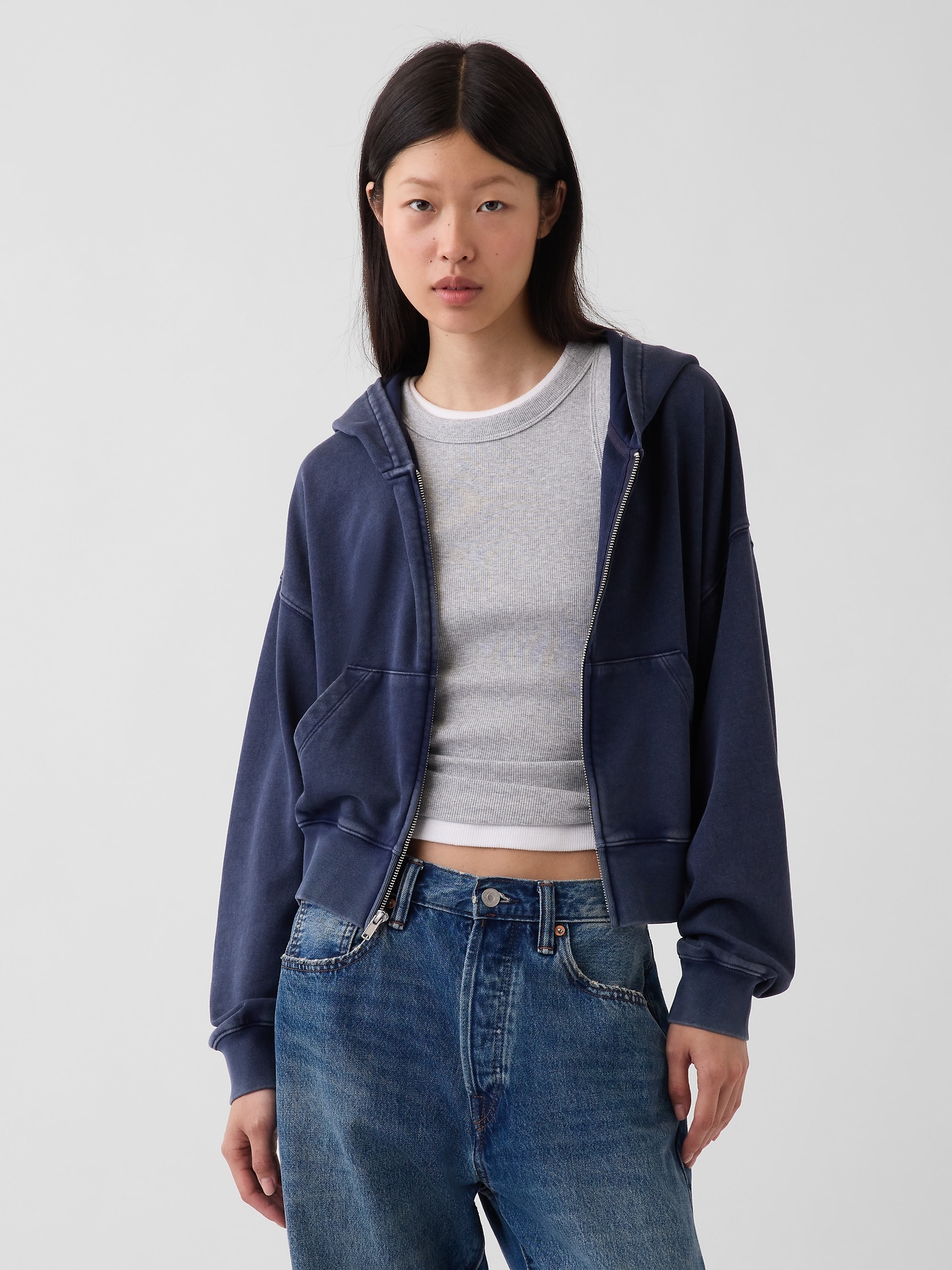 GAP 빈티지 소프트 테리 집업 후드