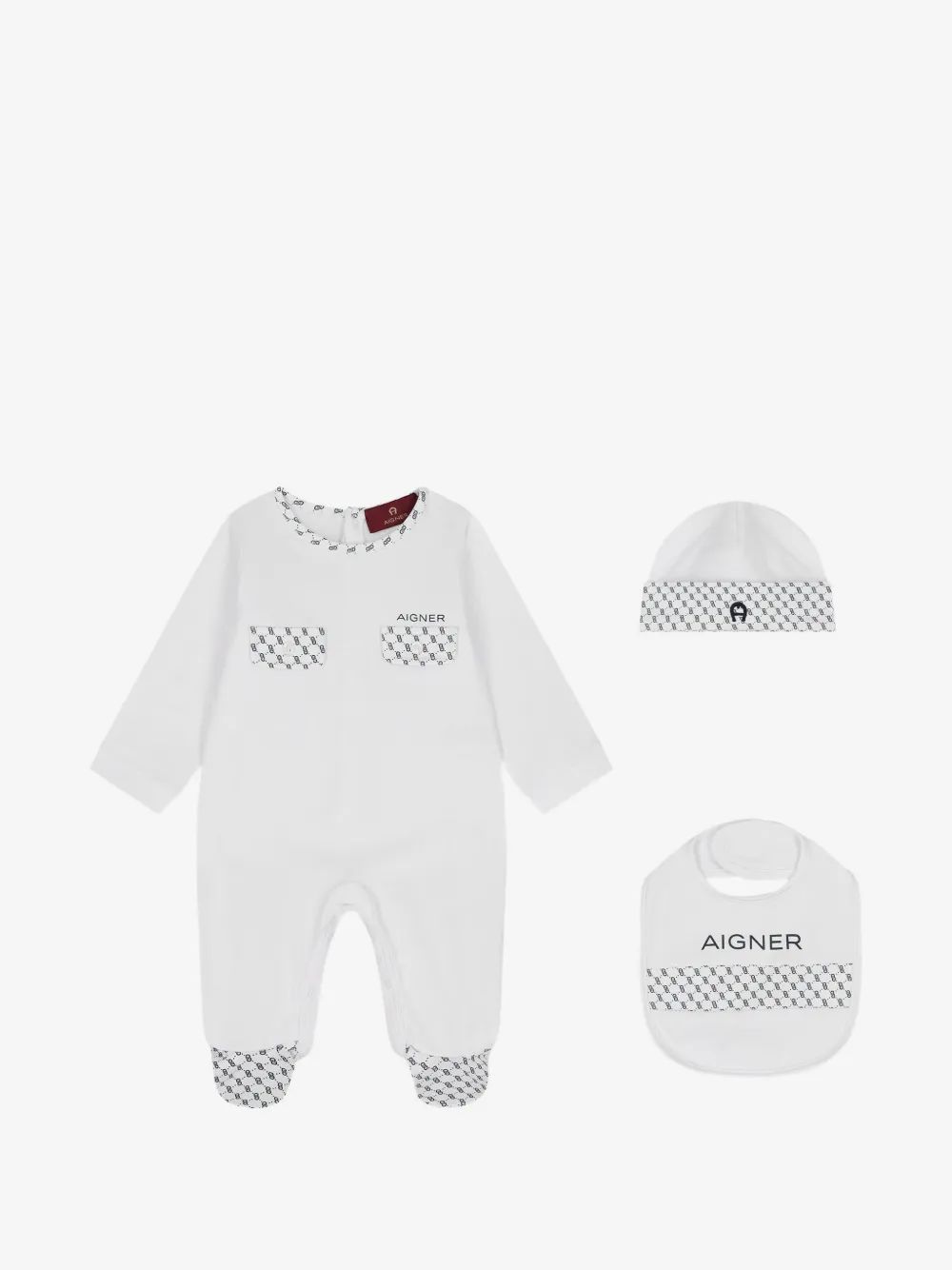 Aigner Kids 로고 프린트 피마 면 세트