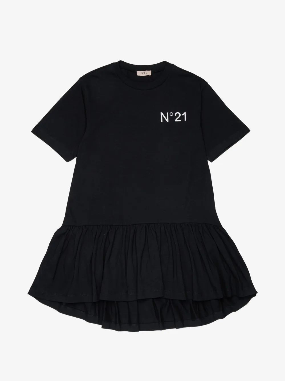 N.21 Kids 로고 프린트 러플 원피스