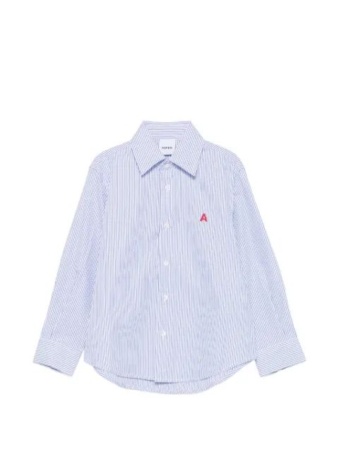 ASPESI KIDS 세로 스트라이프 로고 자수 셔츠