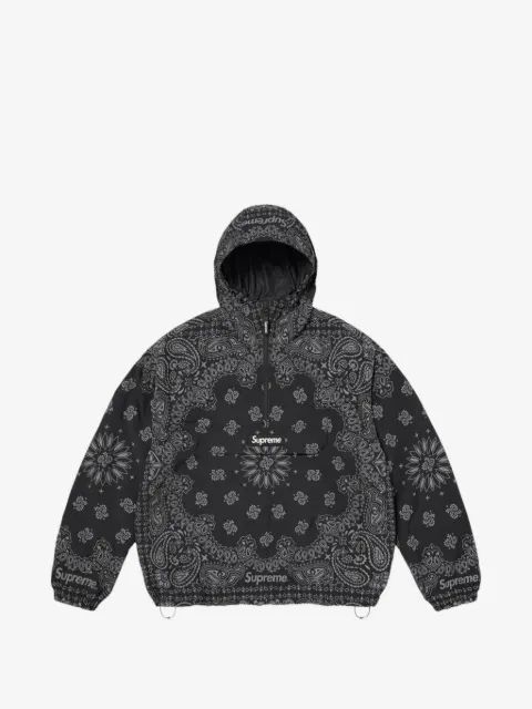 Supreme 리플렉티브 반다나 프린트 후드티