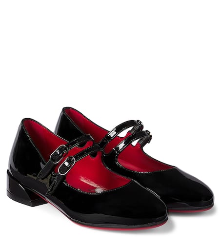 Christian Louboutin Kids 제인 필 페이턴트 레더 발레리나 플랫