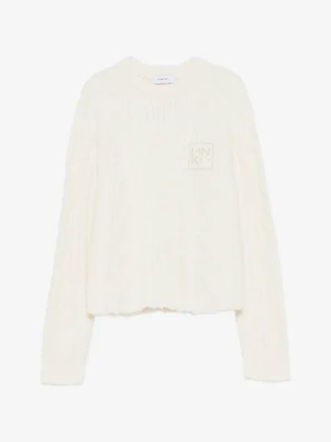 Pinko Kids 케이블 니트 로고 패치 스웨터