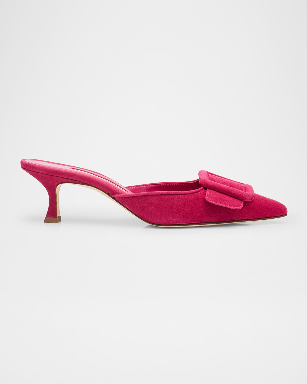 Manolo Blahnik 메이세일 스웨이드 버클 뮬