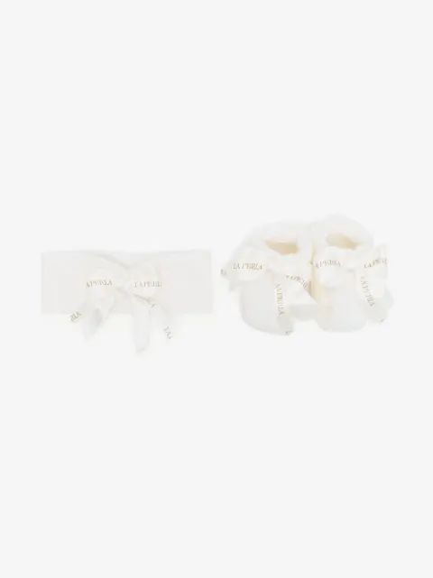 La Perla Kids 보우 디테일 부티 헤드밴드 세트