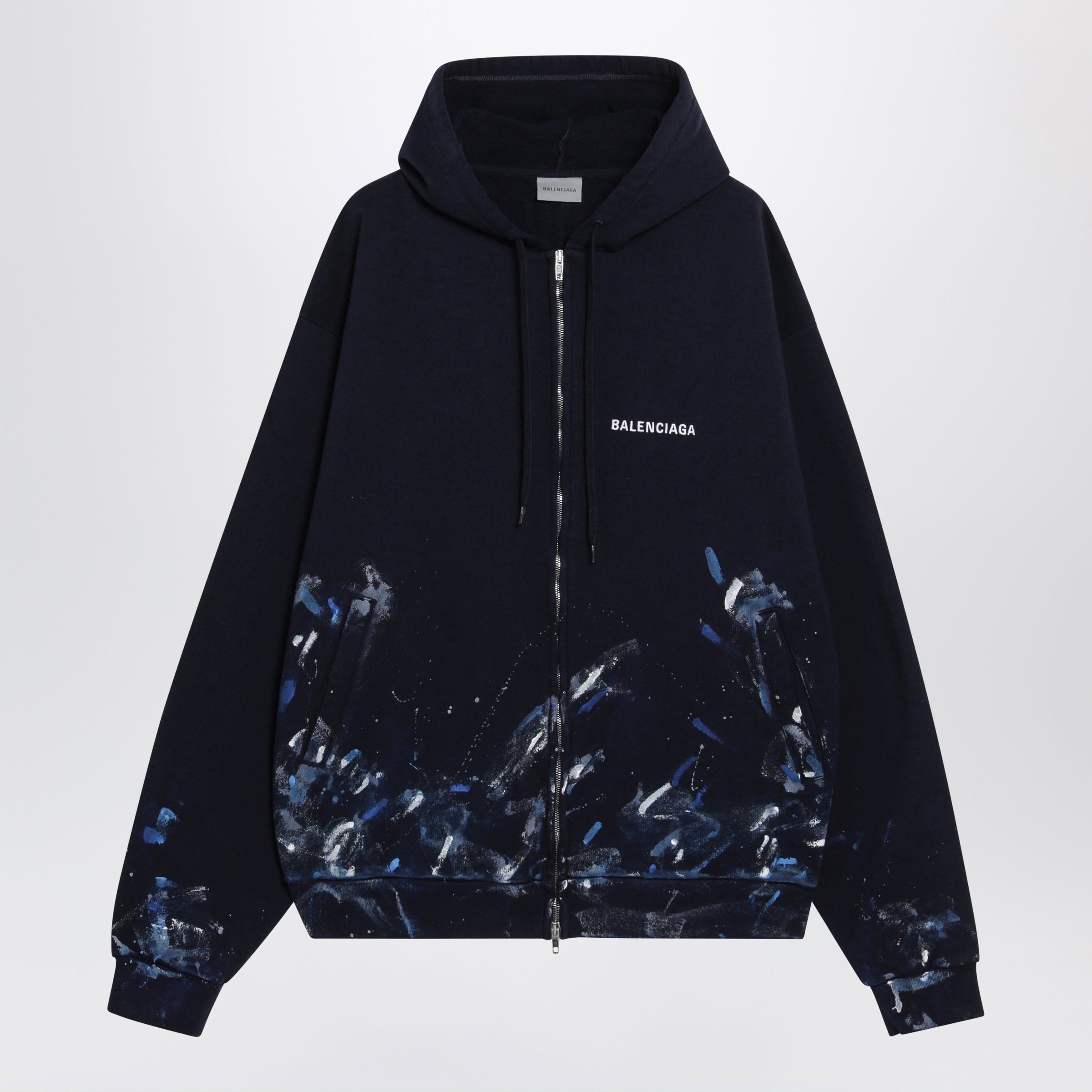 BALENCIAGA 페인트 얼룩 효과 집업 맨투맨