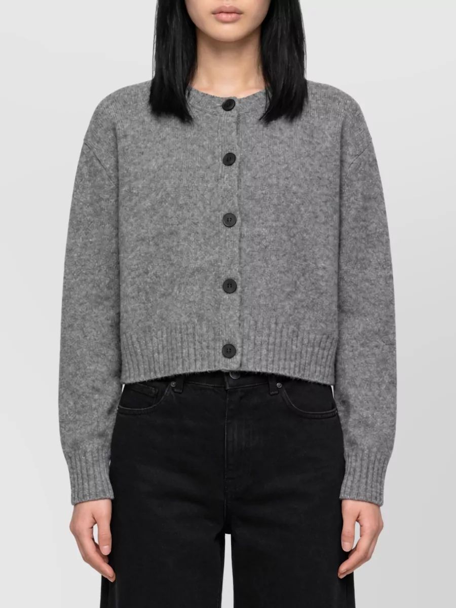 LOULOU STUDIO 리브드 크루넥 가디건