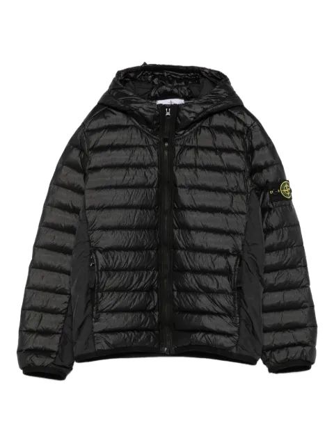 Stone Island Junior 후드 퀼팅 자켓