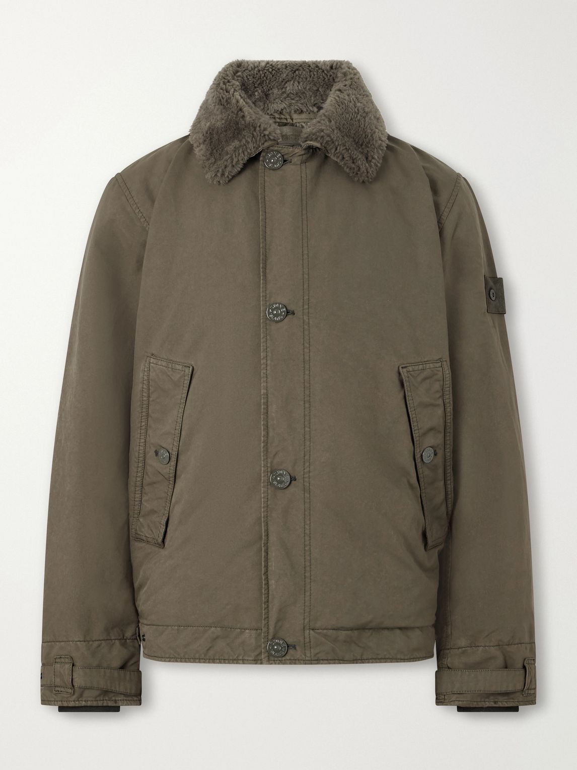 STONE ISLAND 고스트 시어링 트리밍 패딩 자켓
