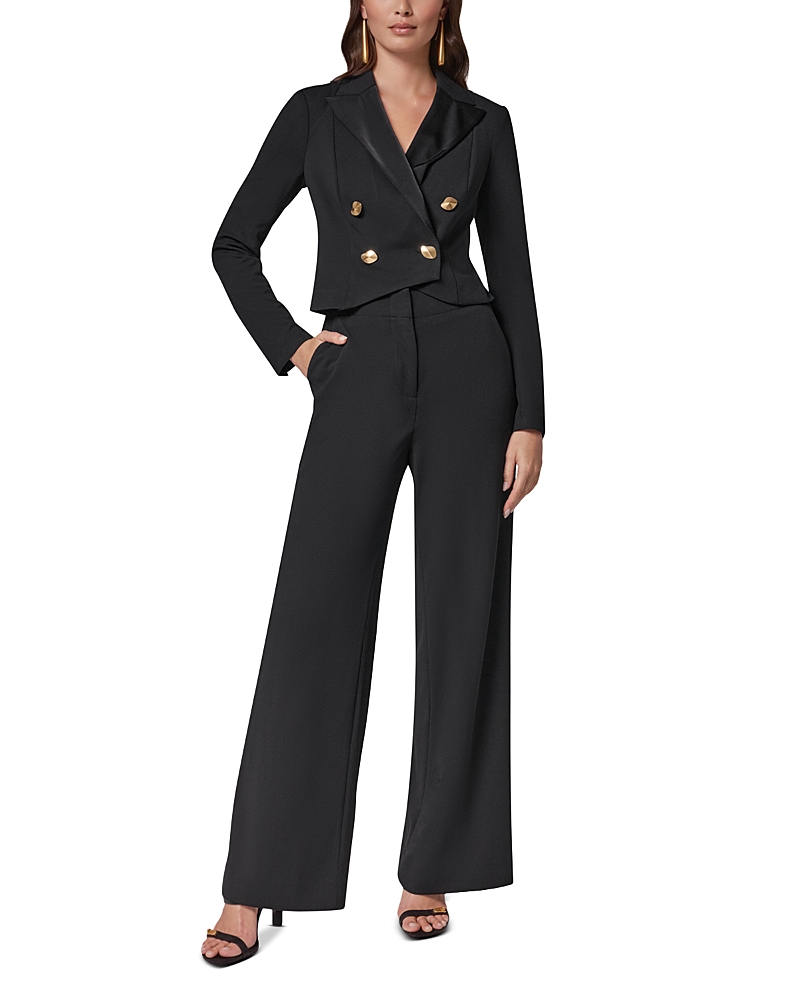 Donna Karan/ DK  새틴 라펠 더블 브레스티드 점프수트