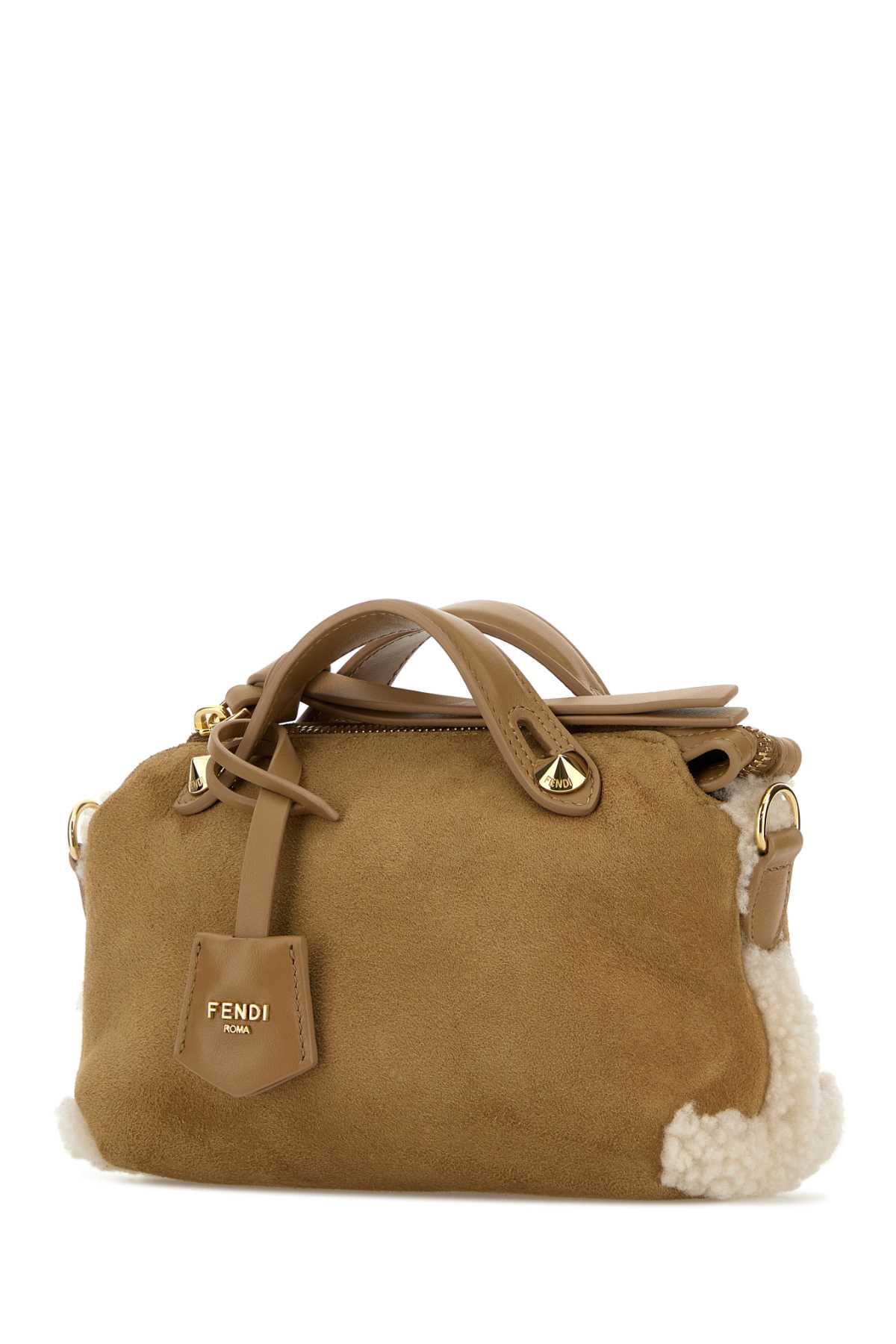 FENDI 베이지 시어링 미니 바이 더 웨이 핸드백