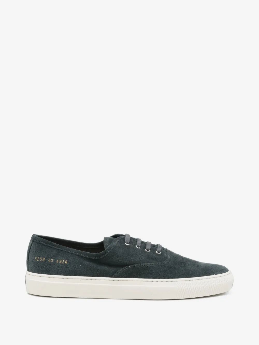 COMMON PROJECTS 스웨이드 골드톤 시리얼 넘버 스니커즈