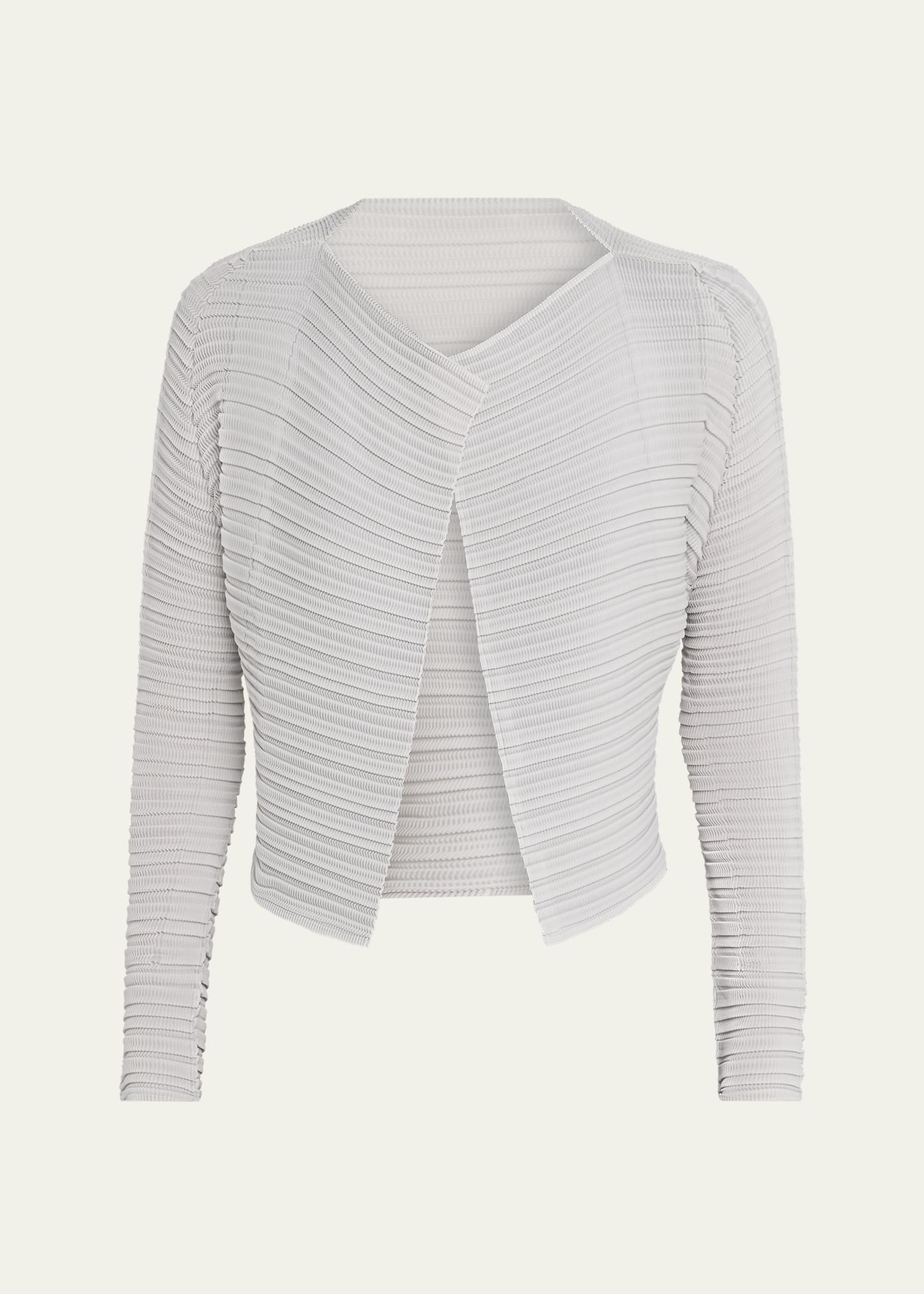 ISSEY MIYAKE 지글리 플리츠 플리세 오픈 가디건