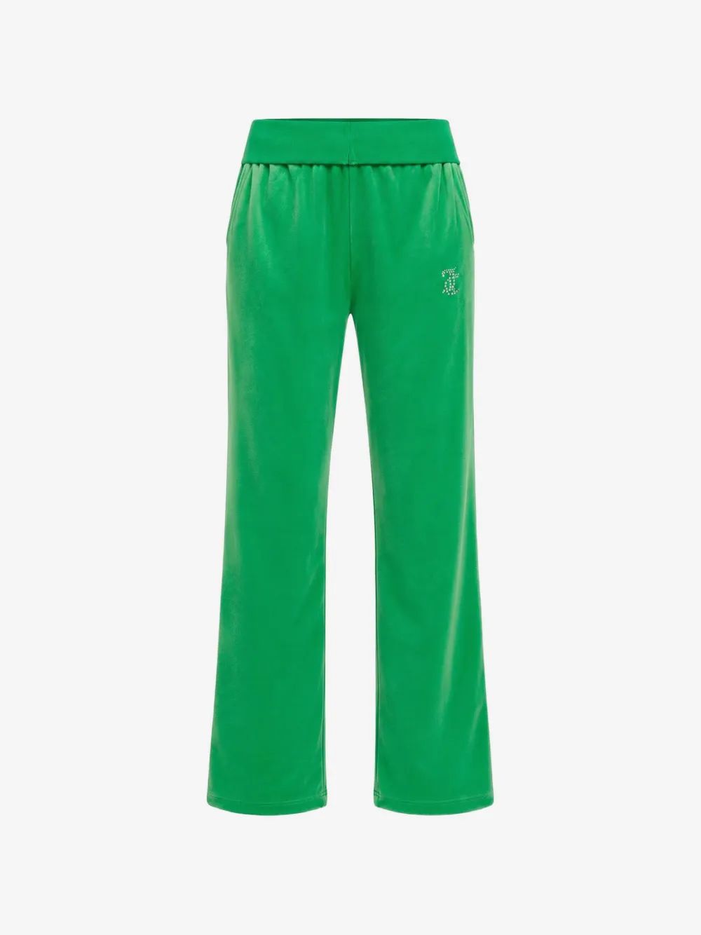 Juicy Couture Kids 라인스톤 장식 벨로어 트랙 팬츠