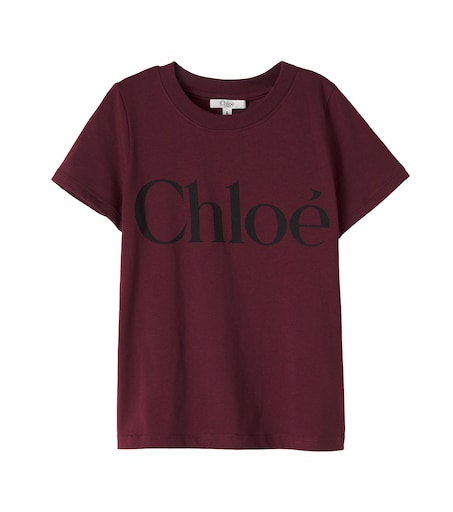 Chloe Kids 로고 코튼 저지 티셔츠