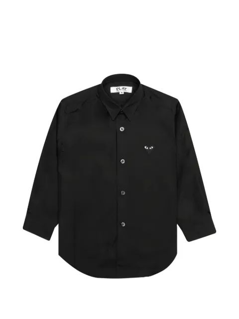 Comme Des Garçons Play Kids 자수 로고 셔츠