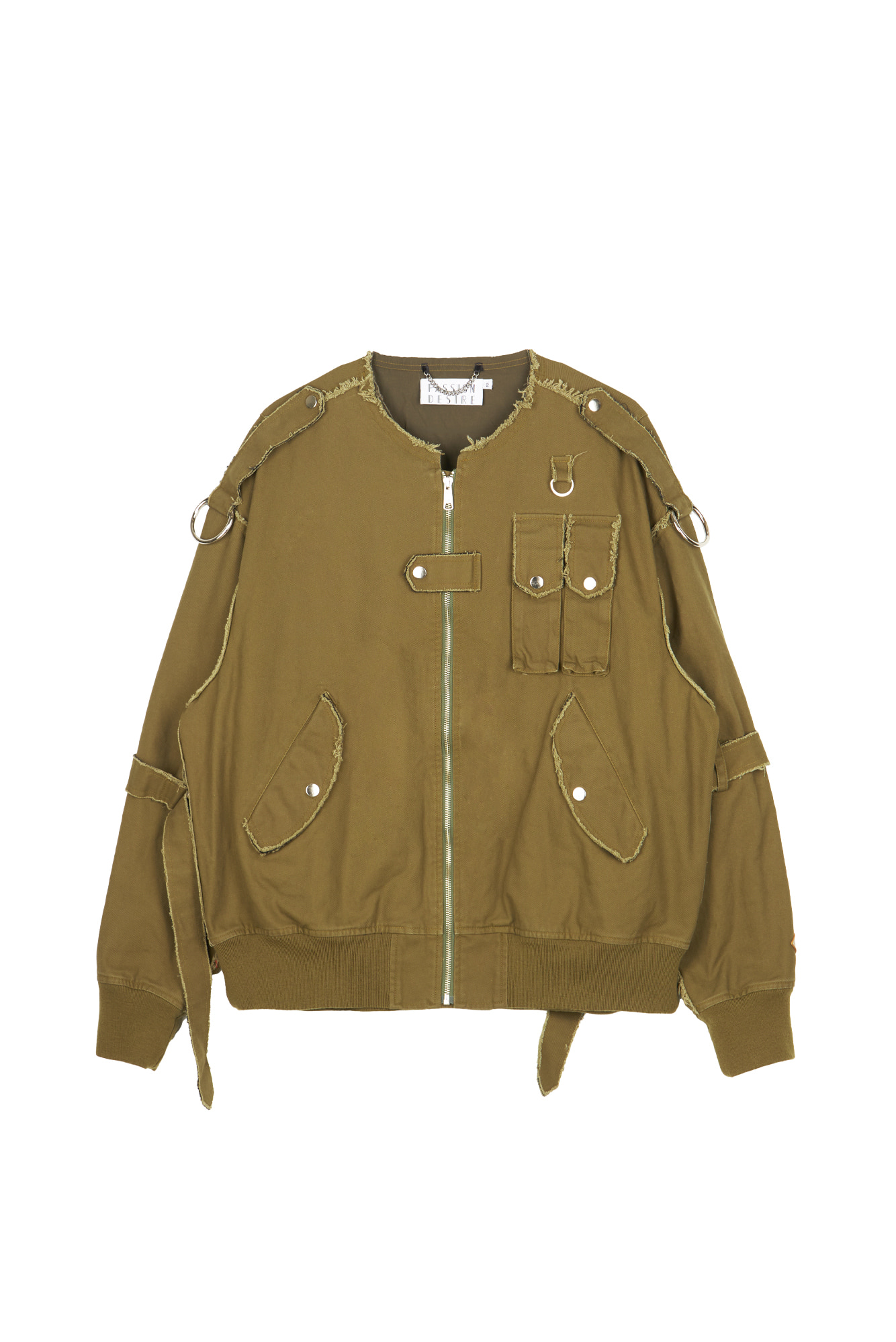 el conductorH Bondage Cotton No Collar Flight Jacket