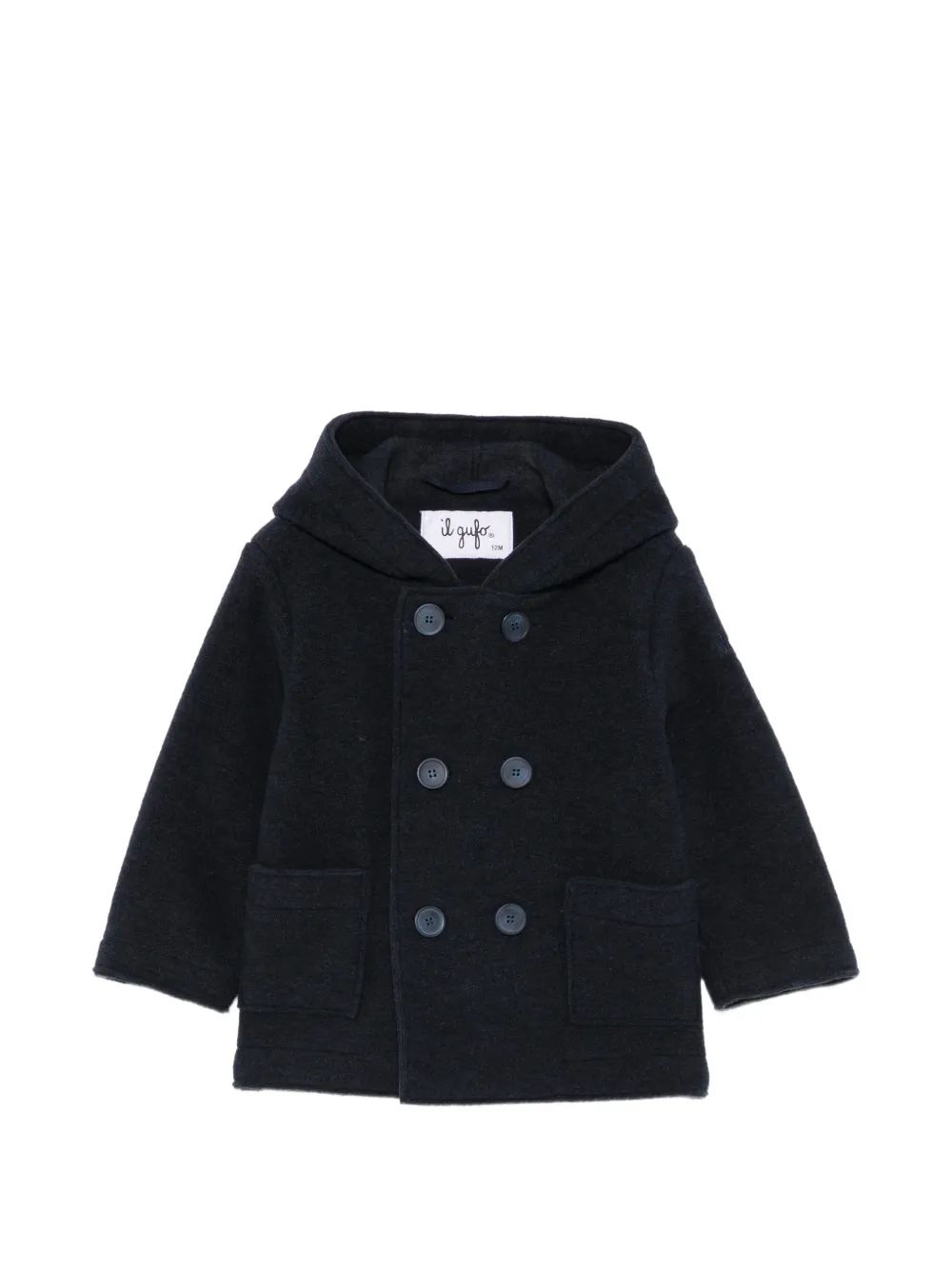 IL GUFO KIDS 더블 브레스트 후드 코트