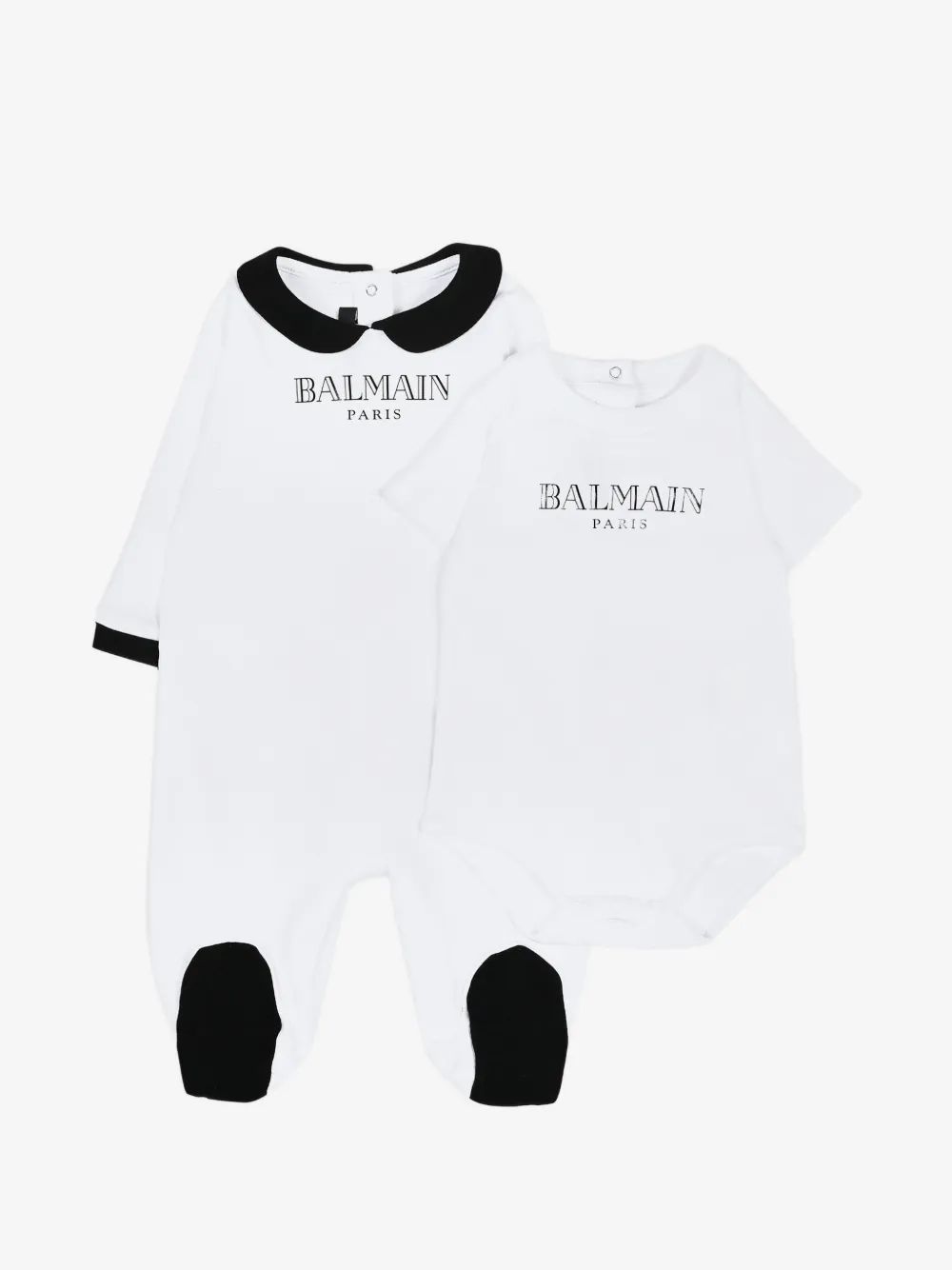 Balmain Kids 로고 프린트 라운드 넥 세트