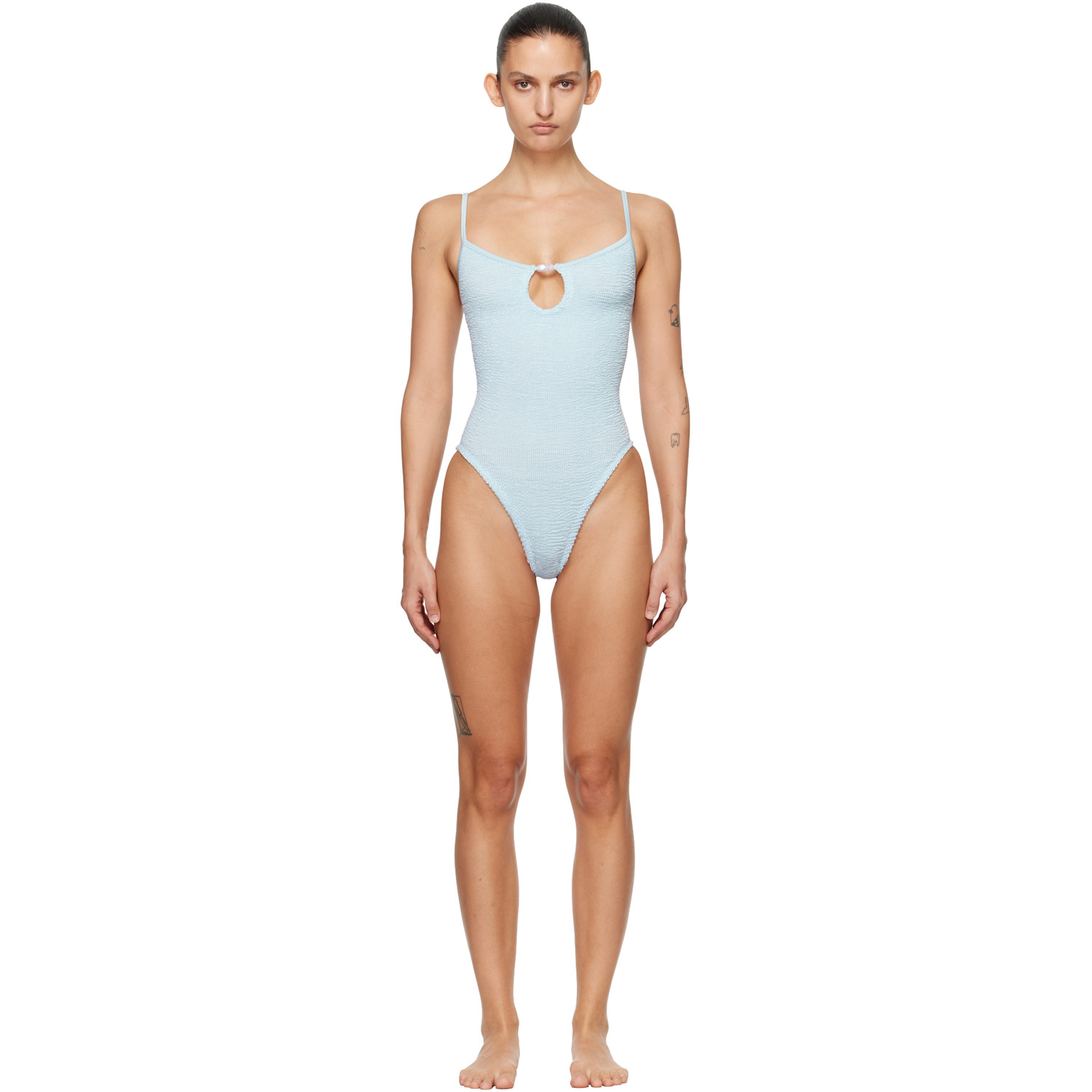 Hunza G 블루 미아 비즈 수영복
