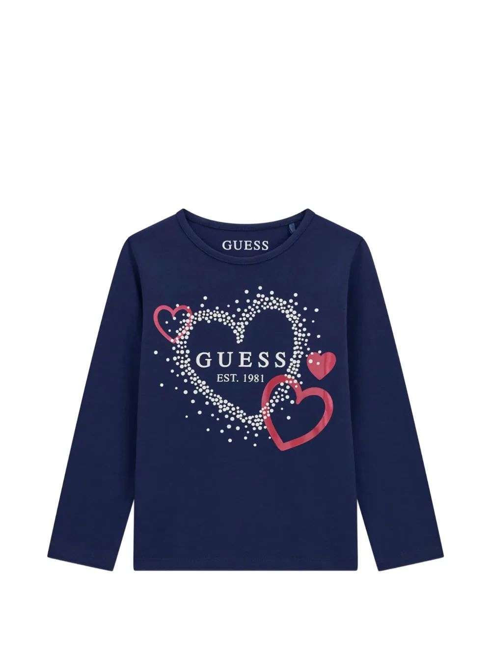 guess kids 하트 프린트 긴팔 티셔츠