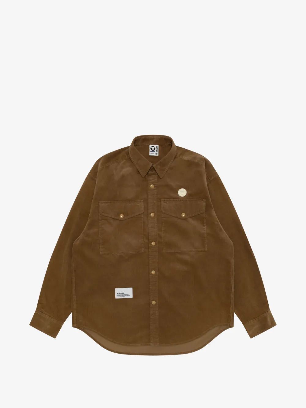 AAPE by A Bathing Ape 코듀로이 로고 자수 셔츠