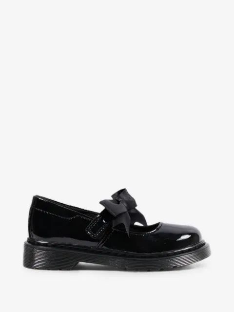 Dr.Martens kids 맥시 II 페이턴트 레더 리본 디테일 발레 플랫
