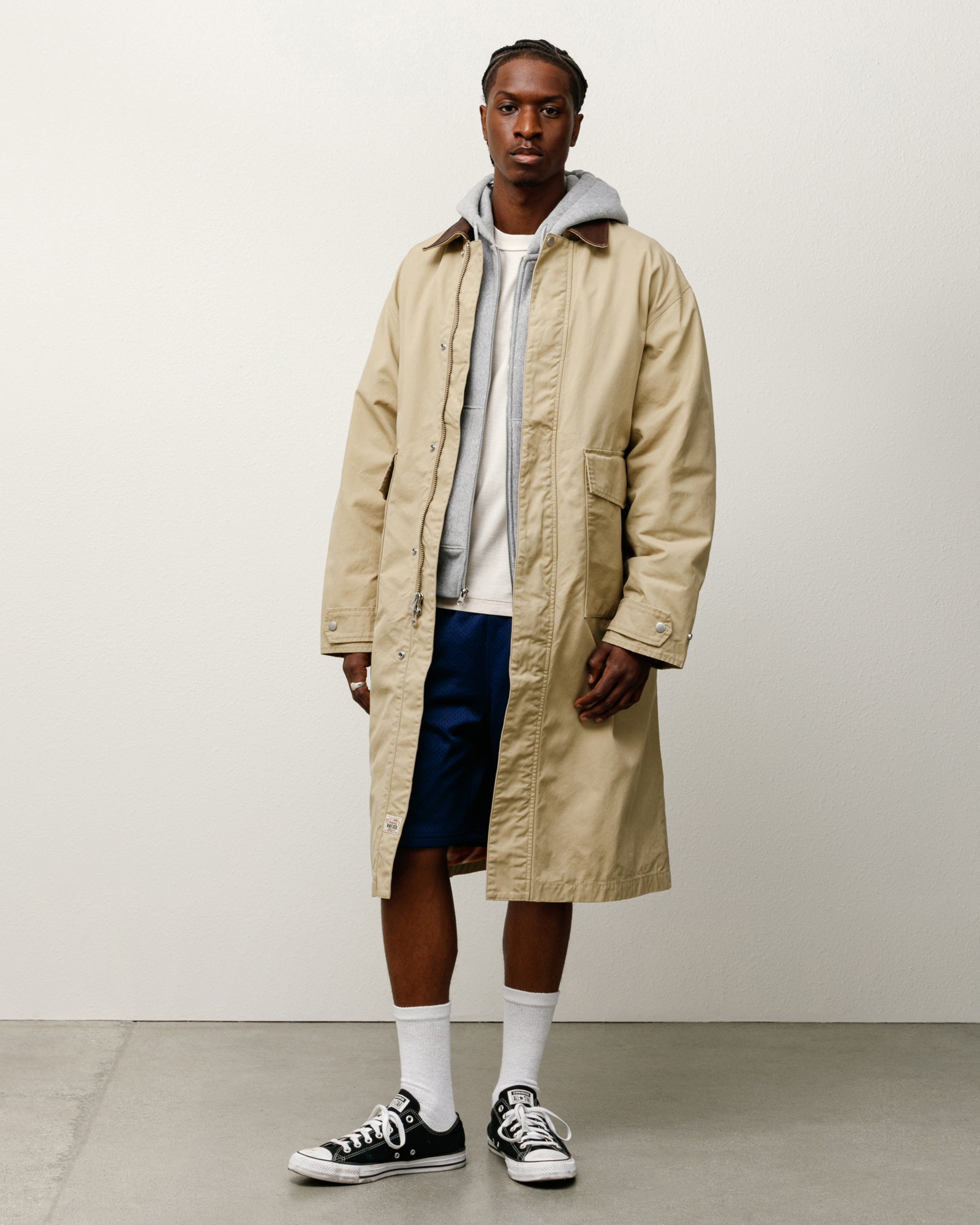 Stussy ベージュ ステンカラーコート 더스터 코트 115831 | 스투시 | 페칭 FETCHING