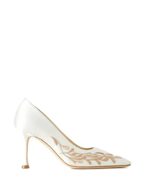 Manolo Blahnik 라바타 자수 포인티드토 펌프스