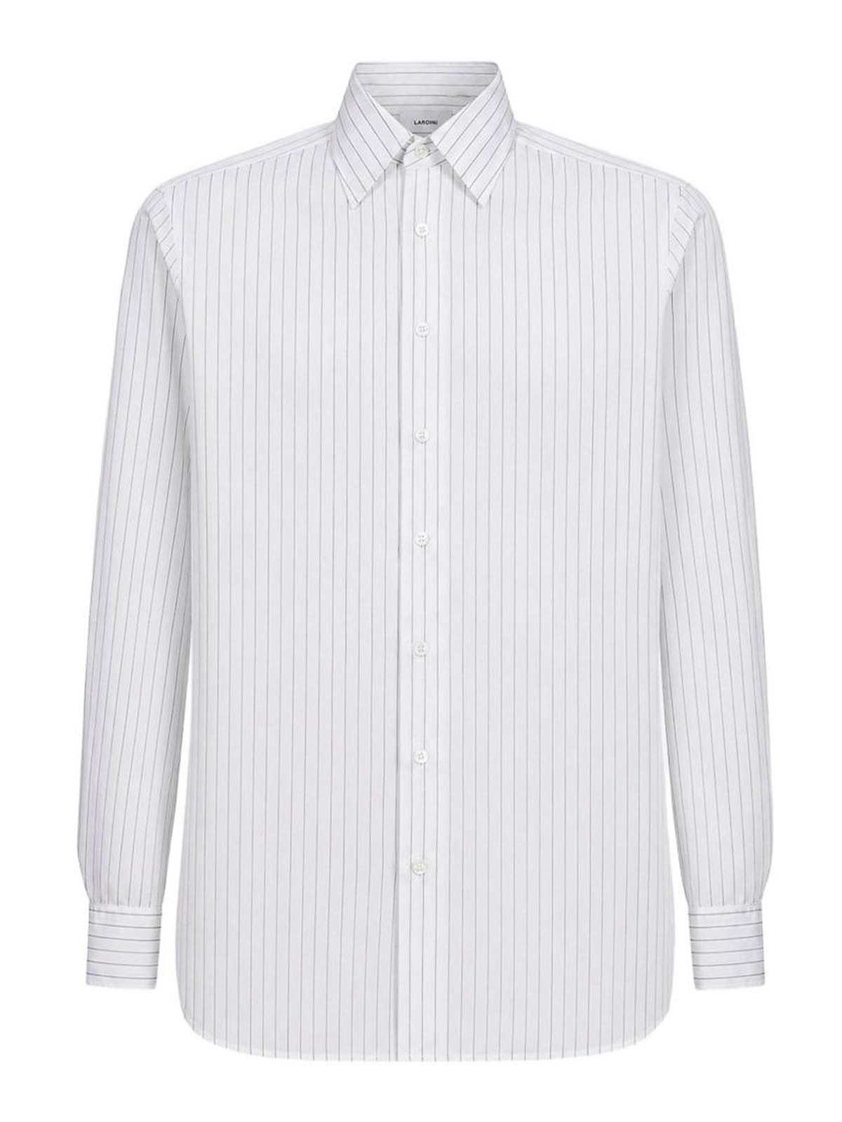 Lardini 세로 스트라이프 긴팔 셔츠