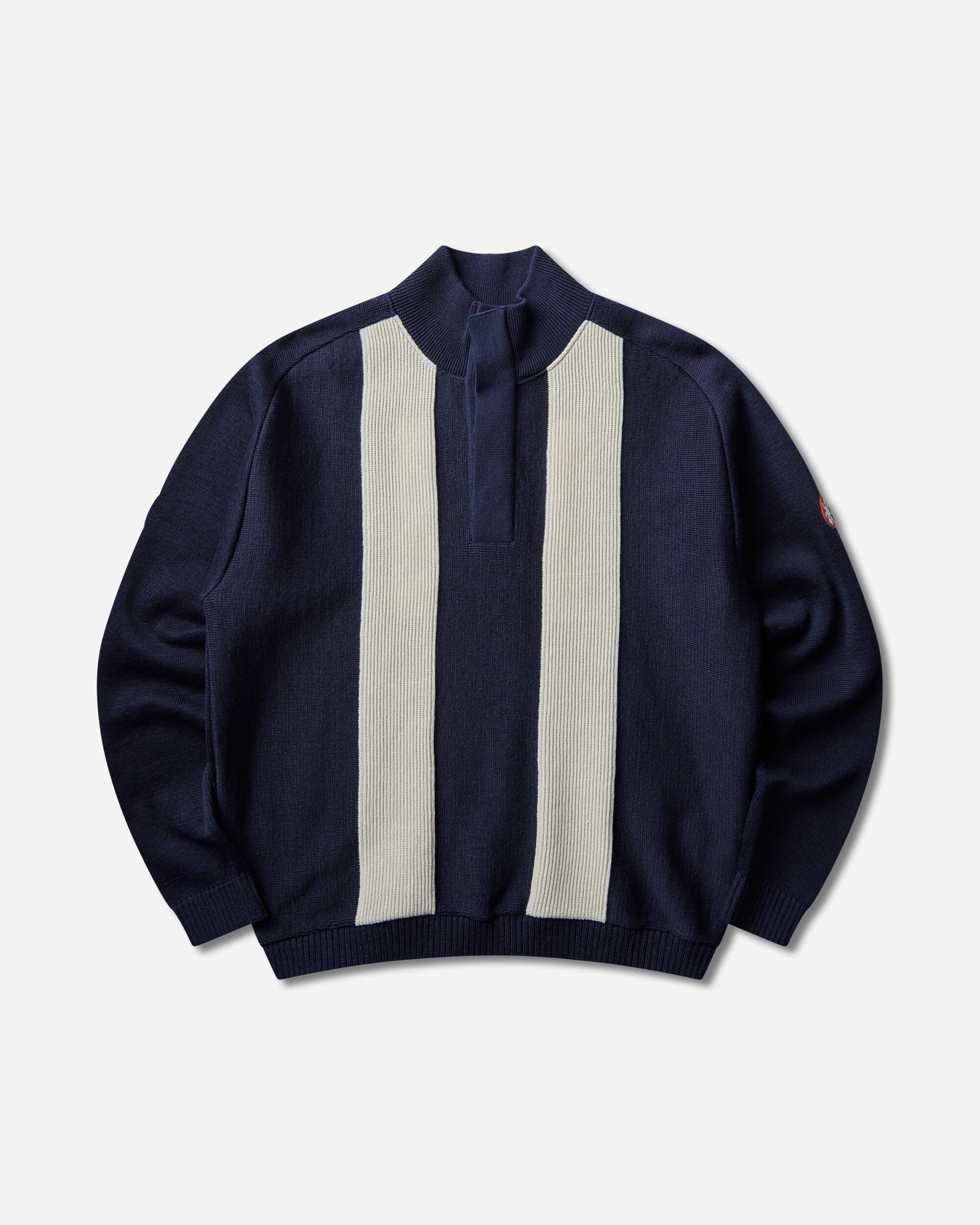 CAV EMPT 남성 하프 버튼 업 니트 스웨터