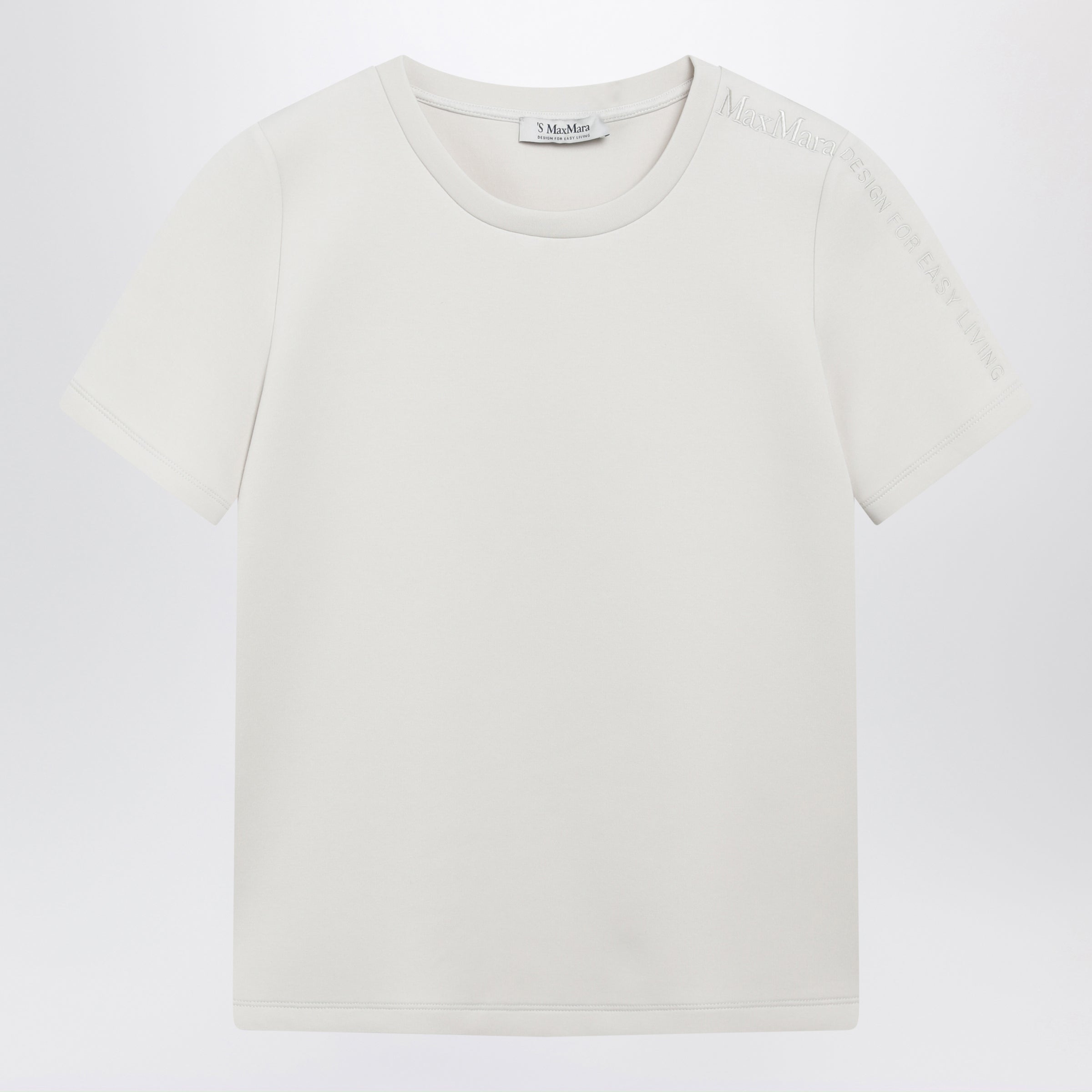 MAXMARA'S 맥스 마라 자수 로고 코튼 혼합 티셔츠