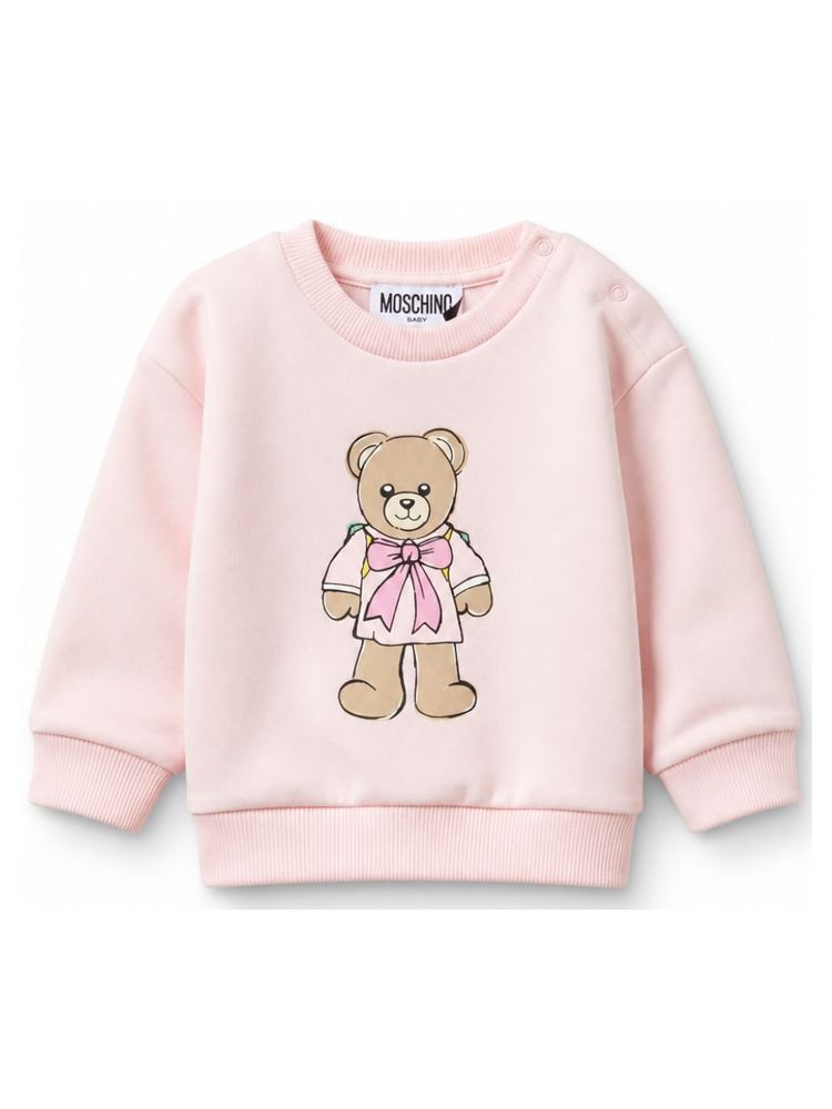 Moschino Kids 테디베어 프린트 크루넥 맨투맨