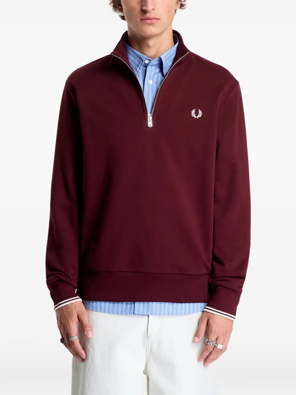 Fred Perry 하프 집업 맨투맨