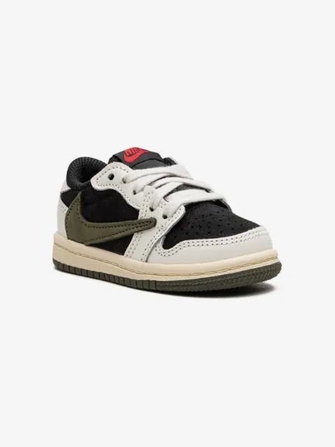 Nike Kids 에어 조던 1 로우 트래비스 스캇 올리브 스니커즈