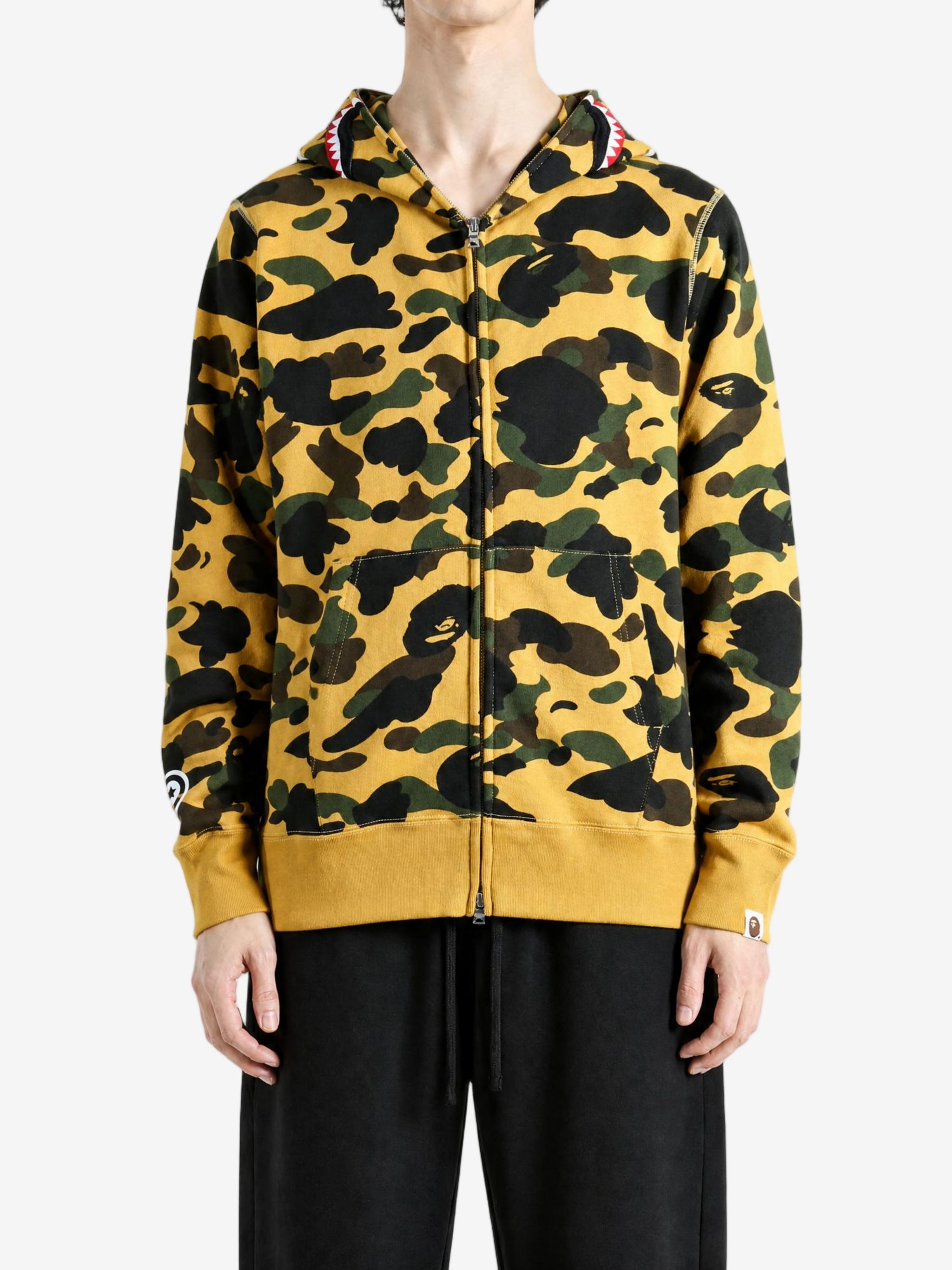 Bape 남성 1ST 카모 상어 집업 후드