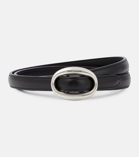 SAINT LAURENT 슬림 레더 벨트
