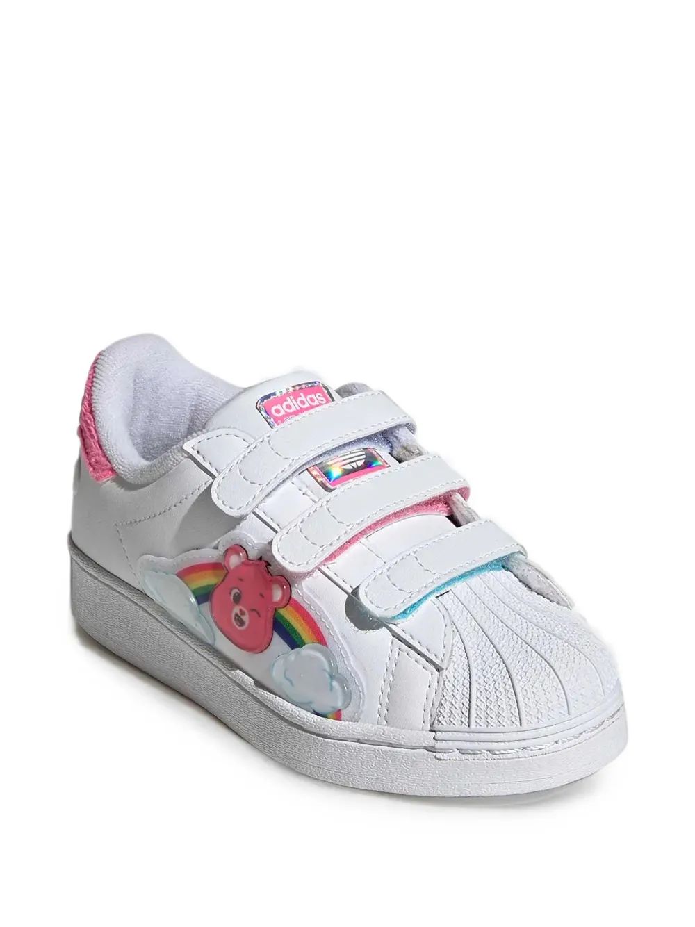 Adidas Kids 케어베어 슈퍼스타 터치 스트랩 스니커즈