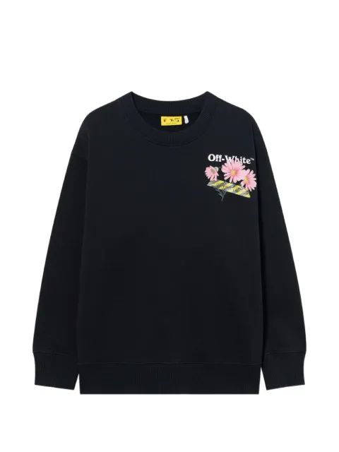 Off-White Kids 데이지 프린트 크루넥 스웨트셔츠