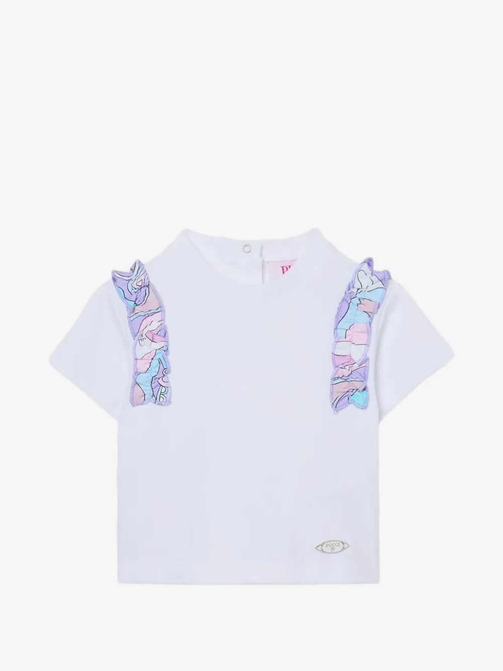 PUCCI KIDS 오가닉 코튼 러플 티셔츠