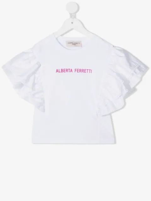 Alberta Ferretti Kids 로고 프린트 면 티셔츠
