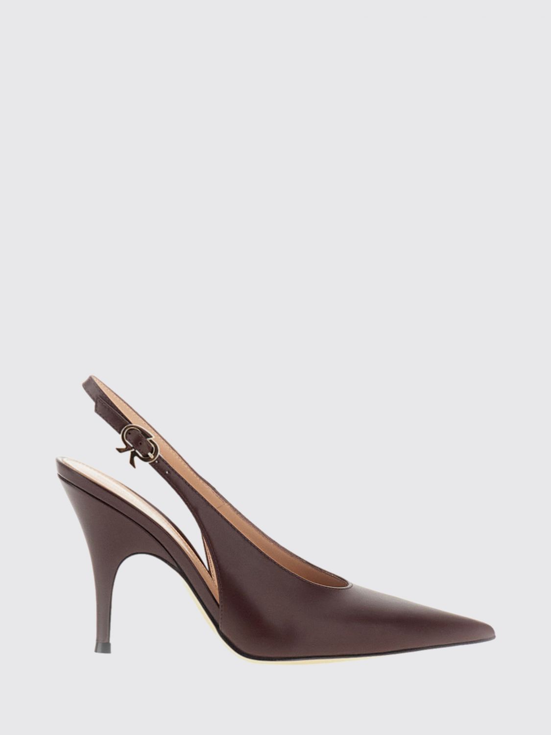 GIANVITO ROSSI 지안비토 로시 소피아 스컬프처 힐 가죽 슬링백 펌프스