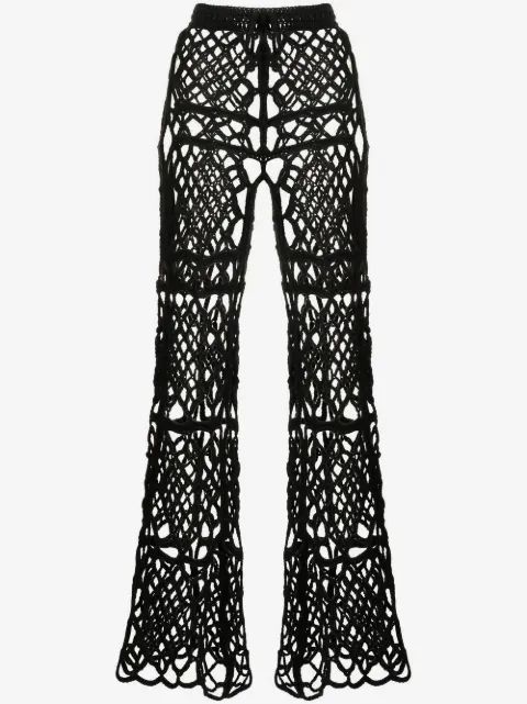 ANNA SUI layered macrame trousers